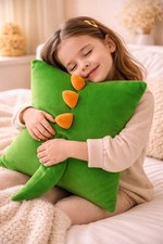 Green Dinosaur Pillow 40cm Plush Cushion Kids Room Decor Cute Dino Throw Pillow