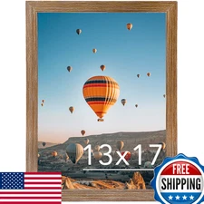 JCJMY 13x17 Rustic Brown Picture Frame Wall Mount Horiz/Vert Art Photo Display