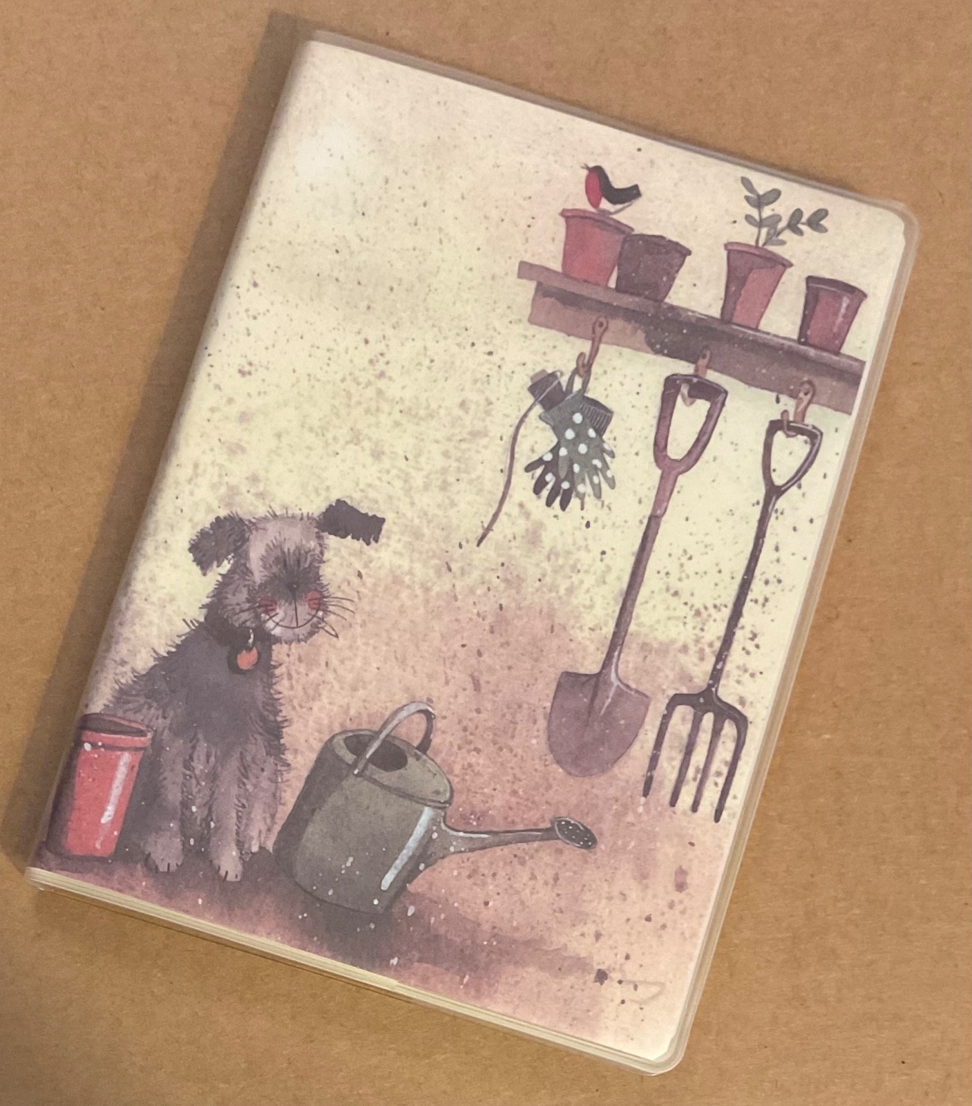 ALEX CLARK SMALL PLASTIC JACKET POCKET NOTEBOOK ~ GARDEN SHED & DOG ~ retired