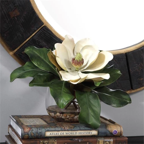 Uttermost Celia Polyester Plastic and Iron Silk Magnolia Accent in Clear - Picture 6 of 6