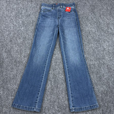 NEW Spanx Denim Cropped Kick Flare Pant Jeans Womens XS Vintage Indigo 20541R