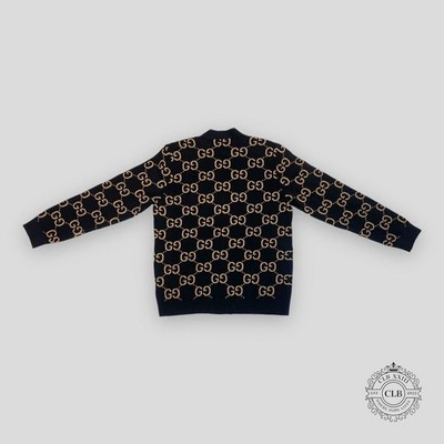 GUCCI GG WOOL JACQURD CARDIGAN - BLACK/CAMEL | eBay