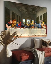 Das Abendmahl Leinwand Bild Neuzeit  Farbig Dekoration Kunst Comic-Helden 