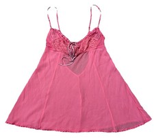 Victorias Secret Soft Pink Sheer Camisole Babydoll Slip Y2K Vtg Small