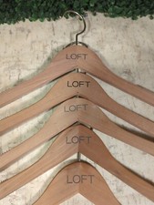 Set of 5 Wood Hangers Ann Taylor Loft Shirt Hanger Non Slip Clothes 
