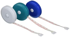 3 PACK: Retractable Medical Body Tape Measure White, Teal, and Royal Blue