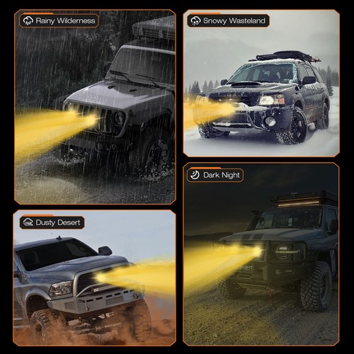 NOVSIGHT CYBER 6'' LED Pods Work Lights Flood Spot Lamp For Jeep Driving Offroad - Picture 13 of 16