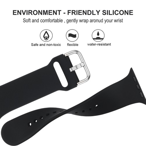 For Apple Watch iWatch 8 7 6 5 4 Silicone Sports Strap Wrist Band 38/40/42/44mm - Picture 5 of 16