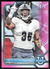 2021 5731A Bowman University Chrome Pink REFRACTOR Toa Taua Nevada Wolf Pack #25
