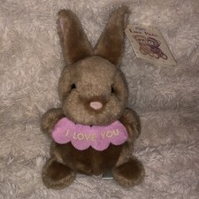 Russ Berrie Luv Haustiere handgefertigt Vintage 2672 Hase Kaninchen I LOVE YOU Stofftier