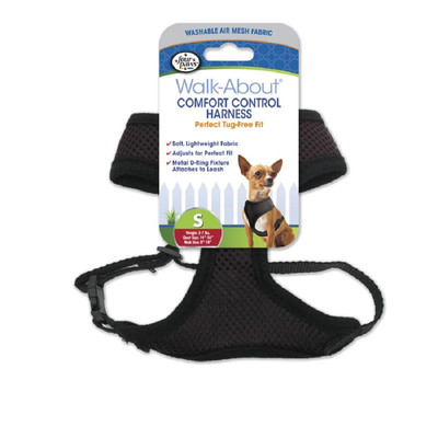 Four Paws Walk About Comfort Control Harness Small Black