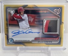 2024 Bowman Chrome Dylan Crews Prospect Patch Auto Gold Refractor /50