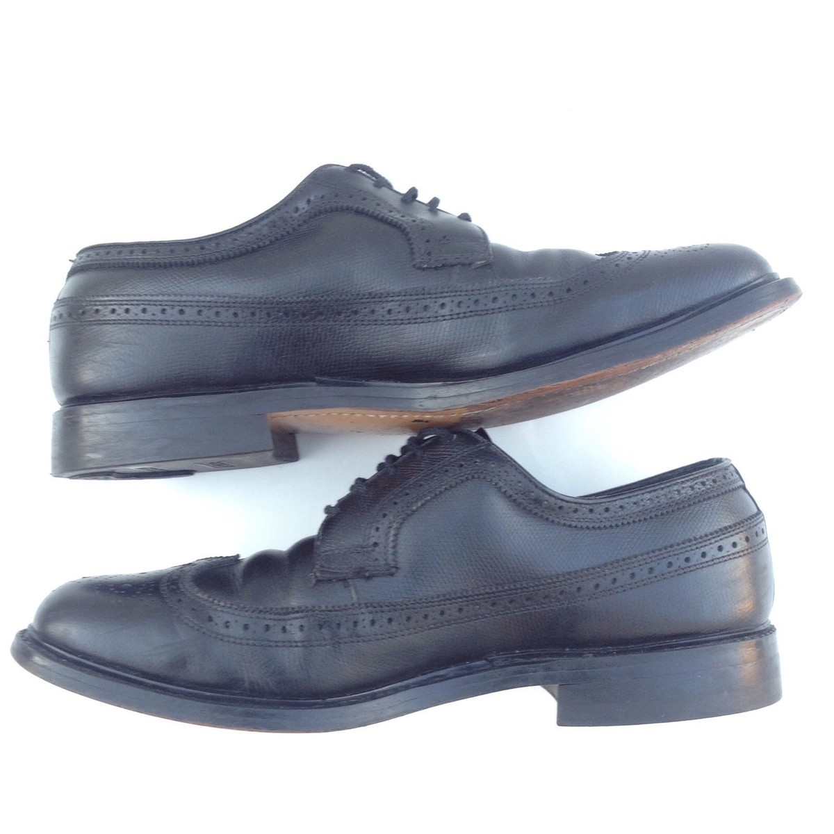 Stuart McGuire Black Leather Wingtip Longwing Blucher Shoes 11.5 EEE USA 61828 STUART McGUIRE Men main image 2