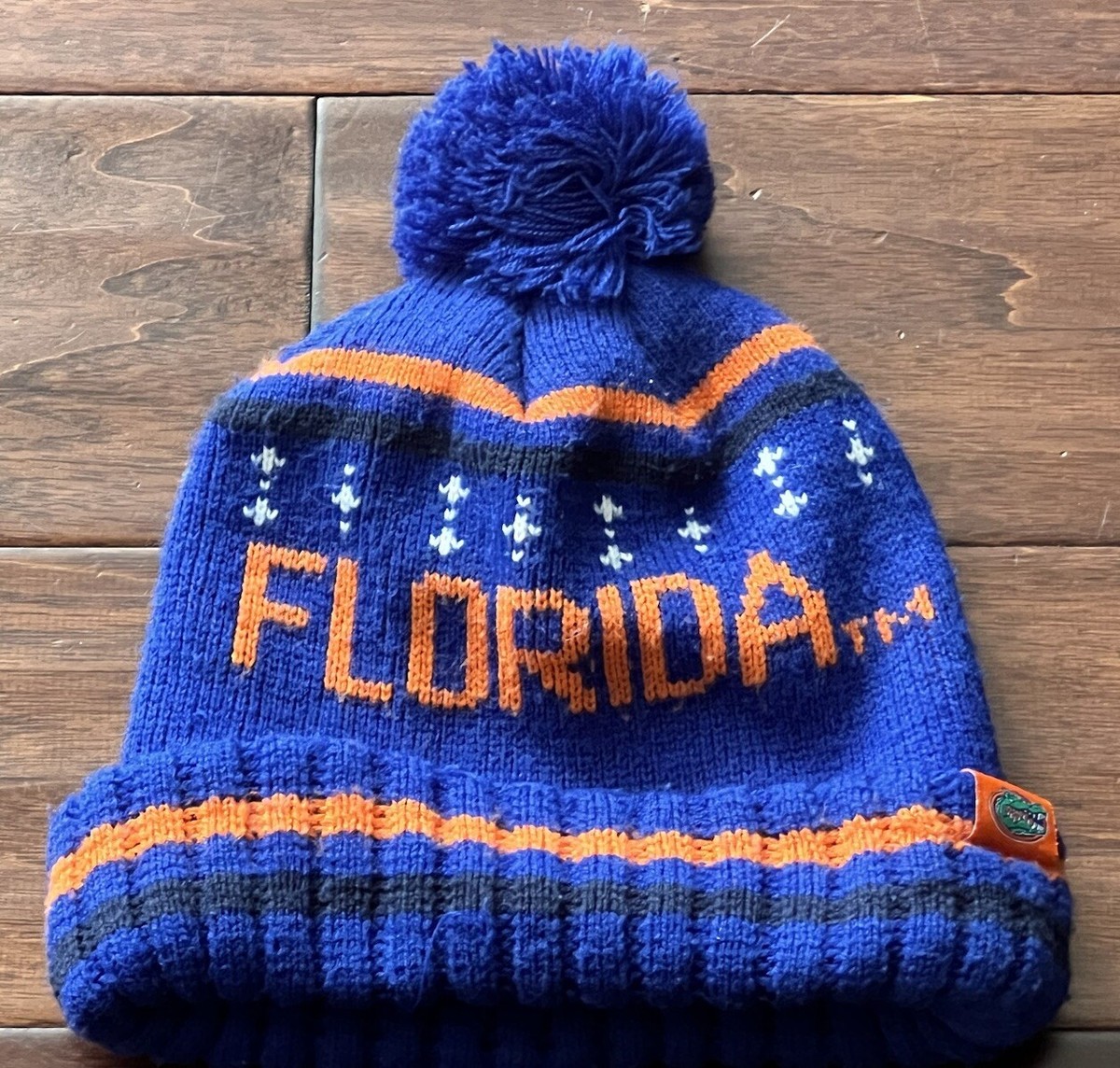Top Of The World Florida Gators Blue Orange Adult OS Winter Pom Beanie Hat  Cap