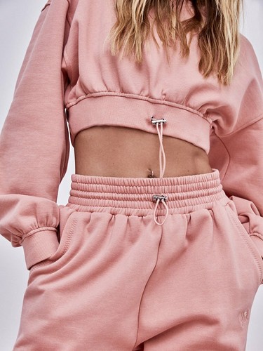 JOSIE Cropped Hoodie \u0026 Sweatpant Peach 