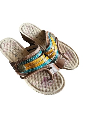 Spring Step L Artiste Leather Wedge Sandals NWOT Size EU: 37 US: 6.5