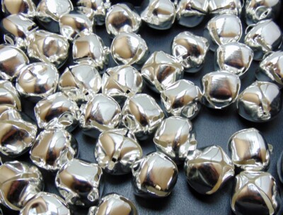 SILVER Metal JINGLE BELLS ~ 25mm - 27mm Over 1''  ~ Bright and Shiny Christmas
