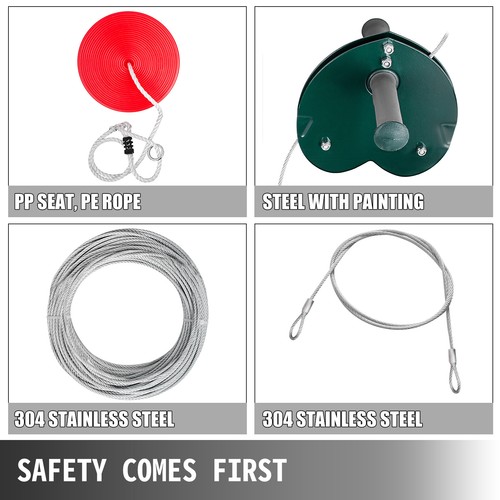 Zipline Kit 100ft Ultimate Zip Line Kit with Seat Trolley Stainless Steel - Bild 2 von 12