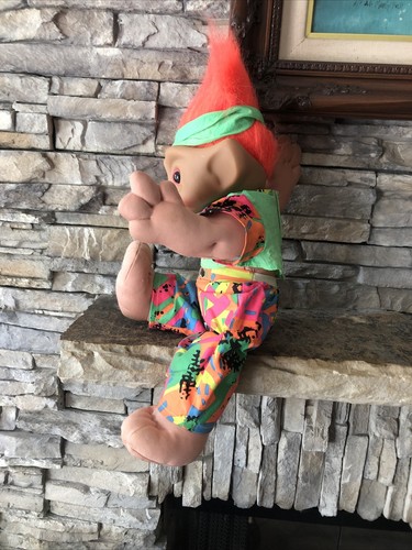 Treasure Troll By Ace Novelty! 15” Orange Hair, Eyes & Jewel! Soft Body! Outfit! - Picture 4 of 7
