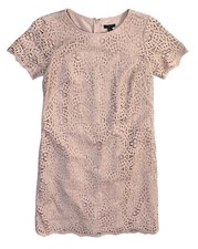 Ann Taylor Petite Shift Dress Lace Overlay Blush Pink Size 0P Petite