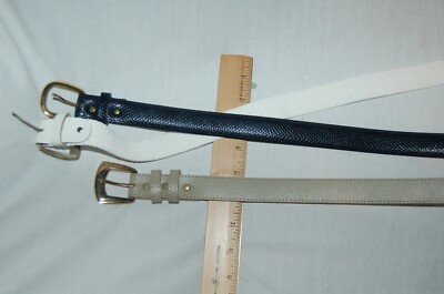 women's belts white elastic gray green black 32 - 38 inch buckle