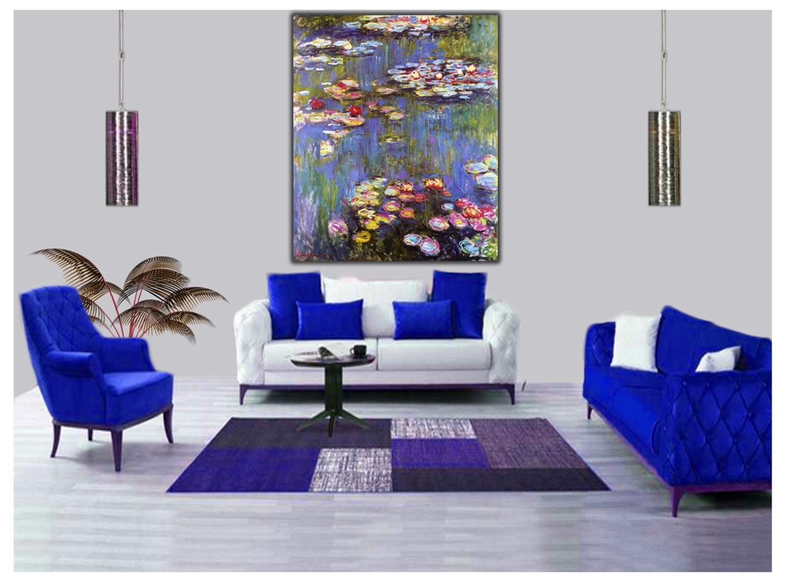 Water Lilies Paint by Claude Picture print On framed Canvas Wall
