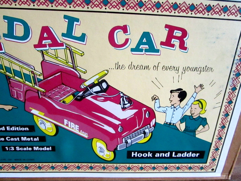 1992 Diecast 1:3 Fire Dept Hook & Ladder Pedal Car Limited Edition Model NOS
