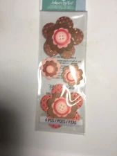 Jolee's Boutique 4 pc dimensional Scrapbook stickers POLKA DOT FLOWERS Bling new