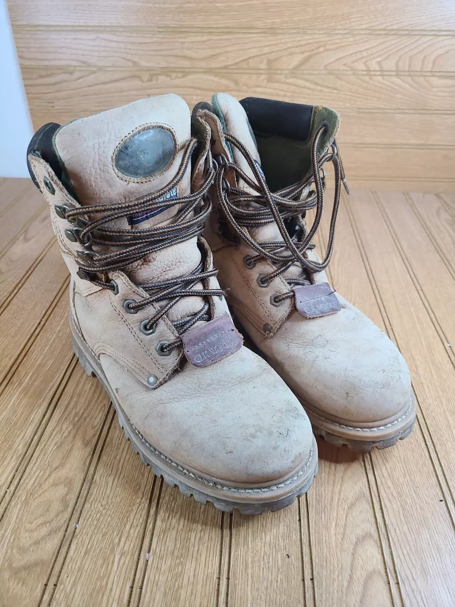 Elk Woods Leather Oil Resistant Work Safety Boots US Men s Sz 8D