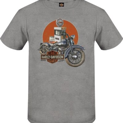Maglietta Uomo Harley-Davidson Retro Tank Graphic - Slim Fit, Colore Blu, Jersey Di Cotone