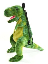 Großer Plüsch Rucksack Dino T-Rex grün Tra...