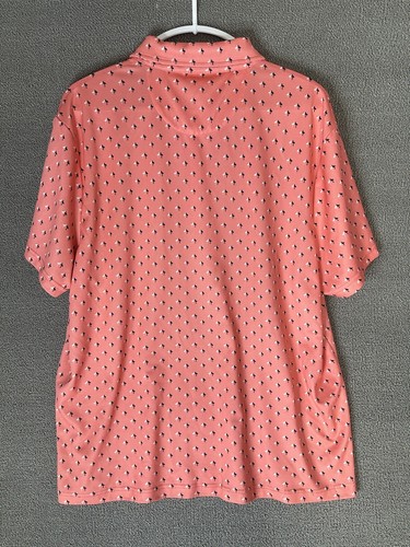 MEN'S CLUB ROOM POLO SHIRT - XXL - PINK - SHORT SLEEVE Performance Golf - Picture 3 of 5