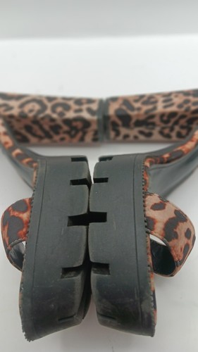 Wns Sz 7.5 Cape Robbin Platform, Ankle Zipper Strap 5"heel 1"sole Leopard Print  - Picture 14 of 22