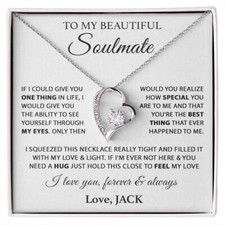 Custom To My Soulmate Necklace Gift For Girlfriend Wife Birthday Gifts Christmas