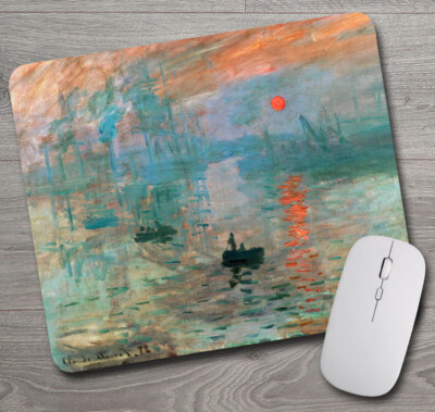 Claude Monet Impression Sunrise - Mouse Pad / PC Mousepad Gifts for Artists