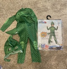 PJ Masks Gekko Costume Green Jumpsuit Cape Mask Halloween Size Small Age 2T