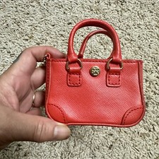 Authentic Tory Burch mini bag charm/coin case Orange 