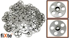 100x fiXte Metal Insulation Discs 36mm Washers Plasterboard Wall Ceiling Fixings
