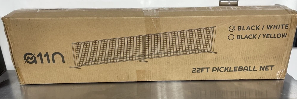 Pickleball Portable Net System A11N 22ft Regulation Size, White/Black Pickleball Portable Net System A11N 22ft Regulation Size, White/Black