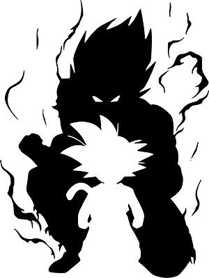 Dragon Ball Z Goku Silhouette Aura Wall Car Window Vinyl Sticker Decal