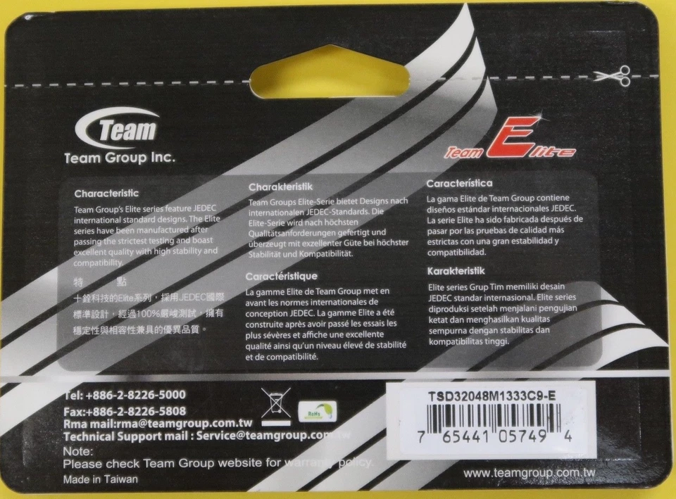 Team Group Elite DDR3-1333 Computer Memory DDR3 SDRAM 2GB 204-PIN CL9 APPLE HP - Image 4 of 4