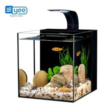 Glass Aquarium Kit 6 Gal Cube Fish Tank Filtration and LED Light  Free Gift
