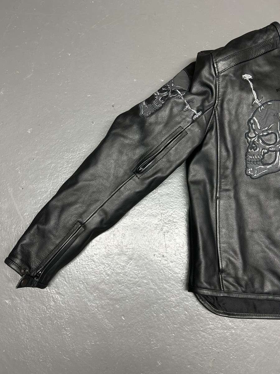 First Racing Men's Motorcycle Jacket Thinsulate Skull Full Zip