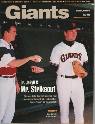 1993 San Francisco Giants Magazine Volume 8 number 3 unscored | eBay