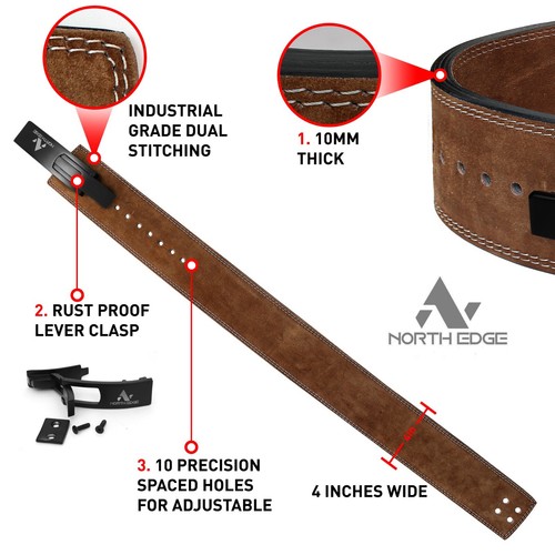 Weightlifting lever Belt Power Strengthen Gym Leather Body Fitness Training Belt - Picture 4 of 14