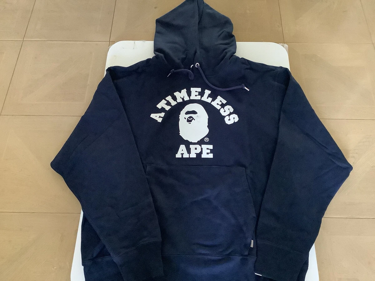 AUTHENTIC APE BAPE x JJJJOUND RELAXED FIT COLLEGE PULLOVER HOODIE