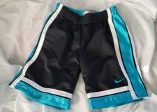 Nike Shorts with Elastic Waist - Boys Size 4T - Aqua Blue/Black/White