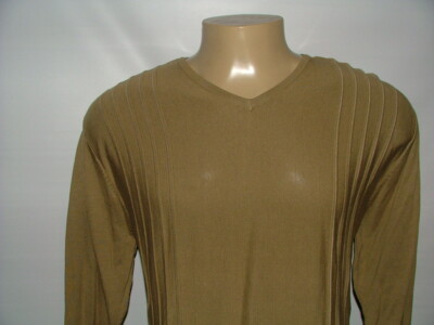 NEW WT WfF V-NECK SWEATER SIZE M SILK COTTON TAN SOLID #150 | eBay