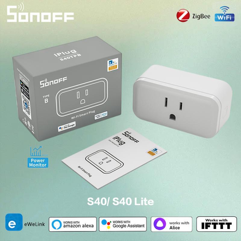 SONOFF S40/ S40 Lite 15A WiFi Smart Plug Type B MINI Wi-Fi Socket Outlets Blueto