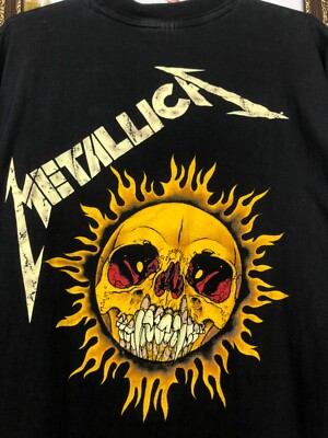 Vintage 90's 1994 Metallica Pushead Flaming Vampire Skull Shirt